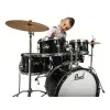 Bateria Pearl para Niño Roadshow Junior 5 Cuerpos Fierros + Platillos Red Wine