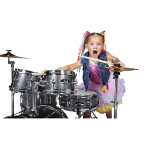 Bateria Pearl para Niño Roadshow Junior 5 Cuerpos Fierros + Platillos Red Wine