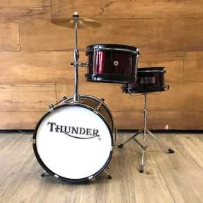 Bateria de niños Thunder 3 Con Banqueta Cuerpos Color Bordo