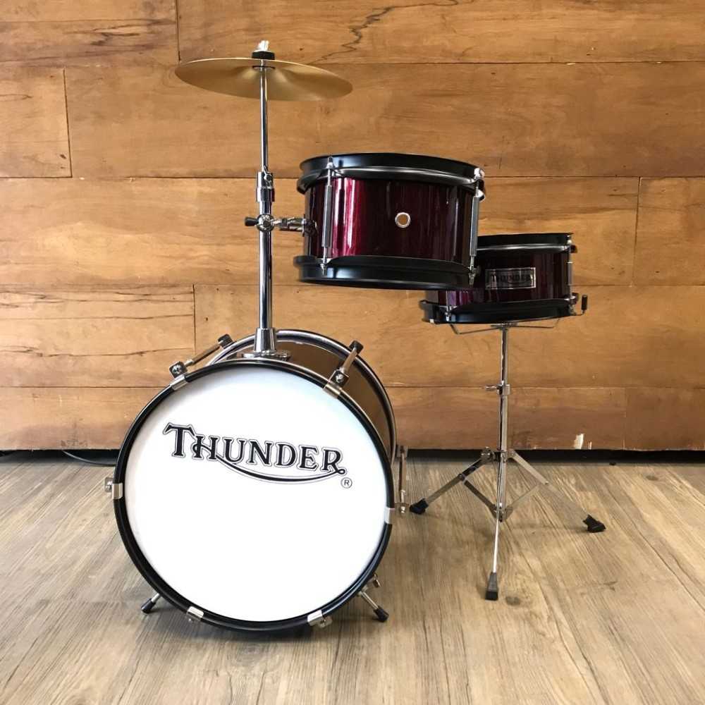 Bateria de niños Thunder 3 Con Banqueta Cuerpos Color Bordo