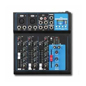 Mixer 4 Canales Ross F-4 con USB, Bluetooth y Efectos
