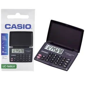 Calculadora Casio Portatil 8 digitos Display Regular Con Tapa LC-160LV-BK