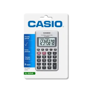 Calculadora Casio Portátil 8 digitos Display grande HL-820VA