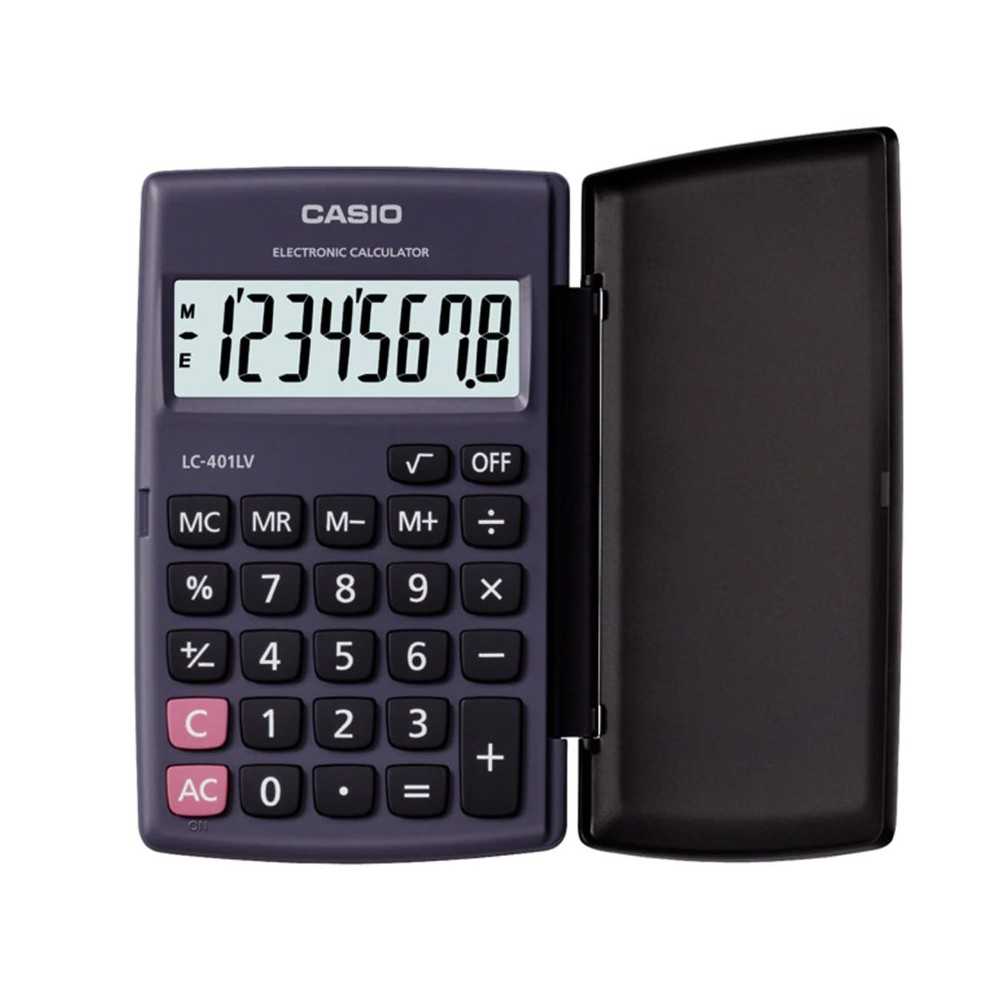 Calculadora Casio Portatil Display extra grande C/Tapa LC-401LV-BK Negro