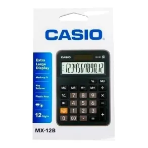 Calculadora Casio Escritorio 12 digitos Display extra grande MX-12B-BK