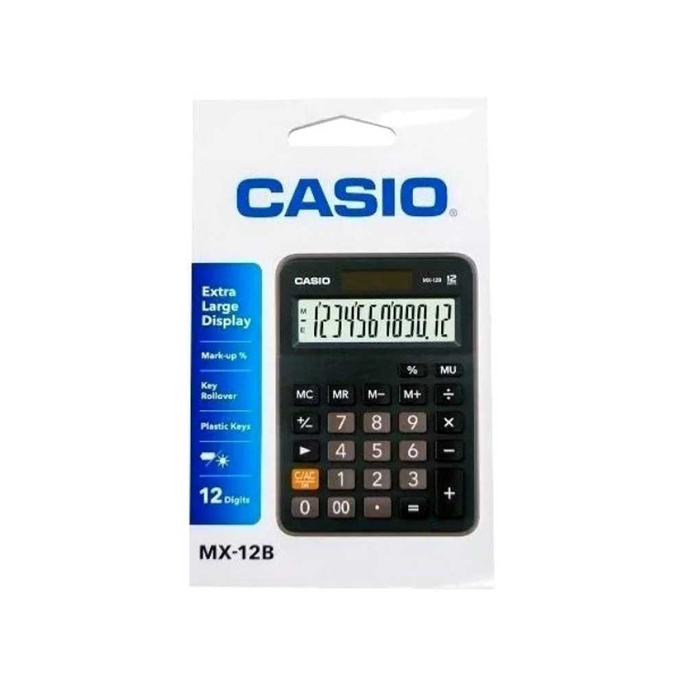 Calculadora Casio Escritorio 12 digitos Display extra grande MX-12B-BK