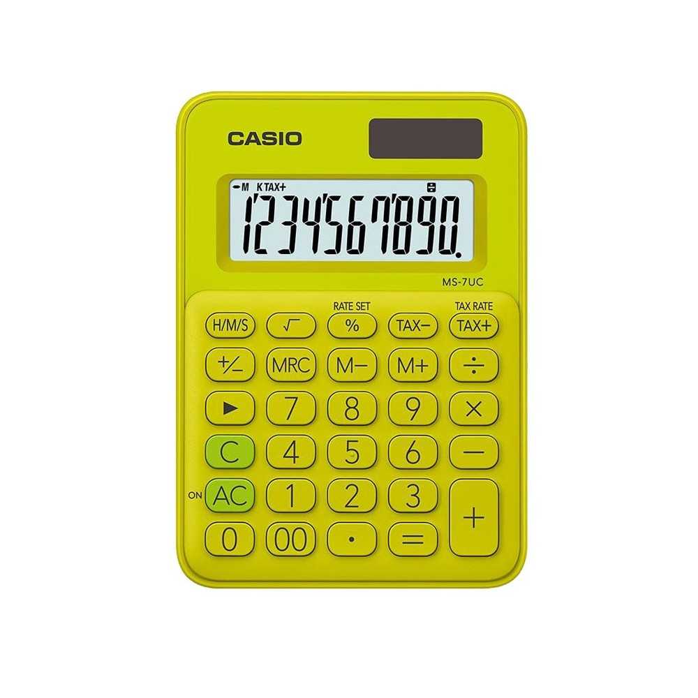 Calculadora Casio Escritorio 10 digitos MS-7UC-YG Amarillo