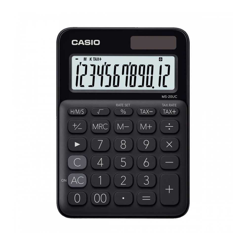 Calculadora Casio Escritorio 12 digitos MS-20UC-BK Negro