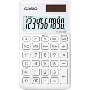 Calculadora Casio Portatil 10 digitos SL-1000SC-WE Blanco