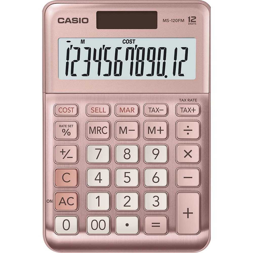 Calculadora Casio Mini Escritorio 12 digitos MS-120FM-PK Rosa