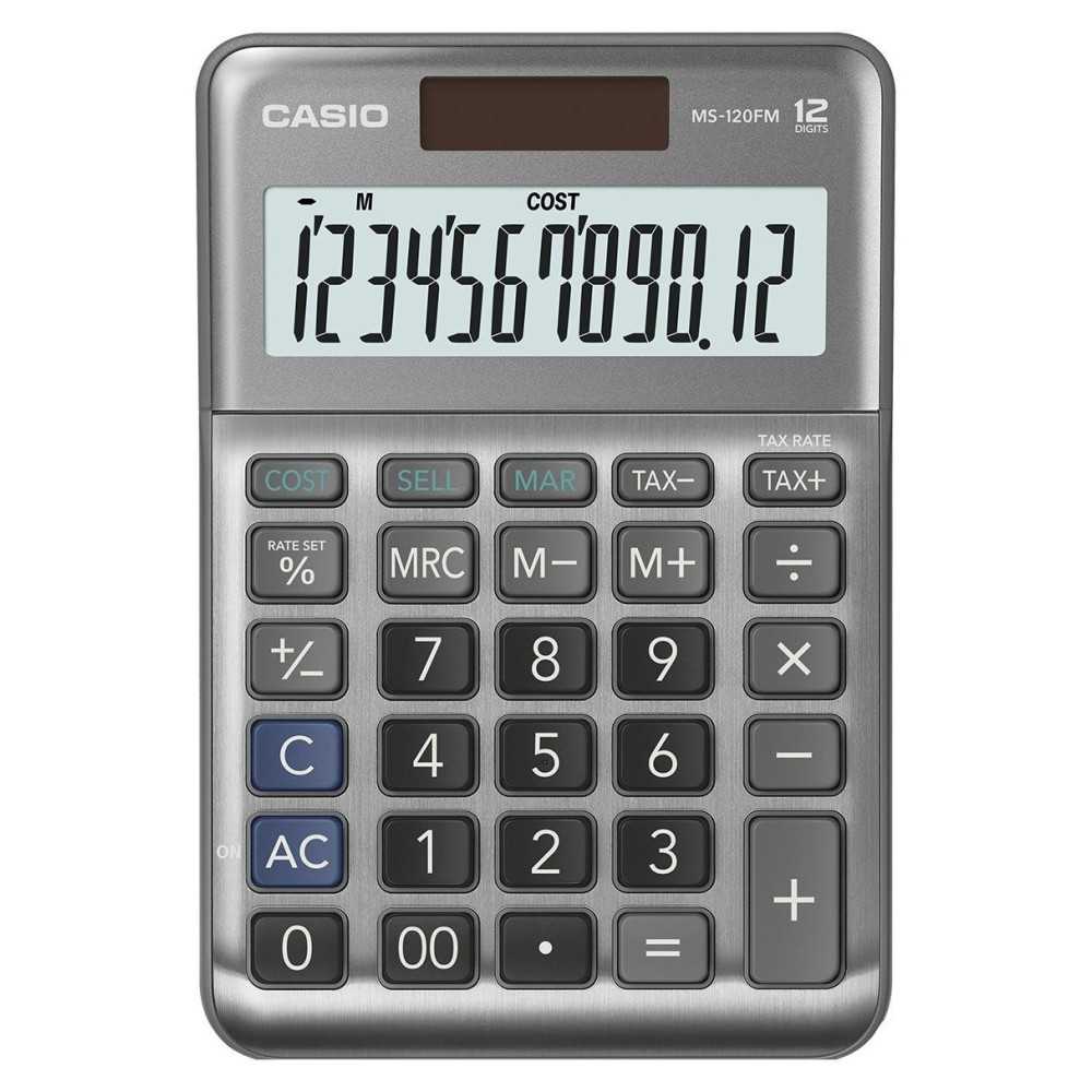 Calculadora Casio Mini Escritorio 12 digitos MS-120FM Gris