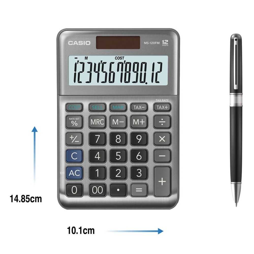 Calculadora Casio Mini Escritorio 12 digitos MS-120FM Gris