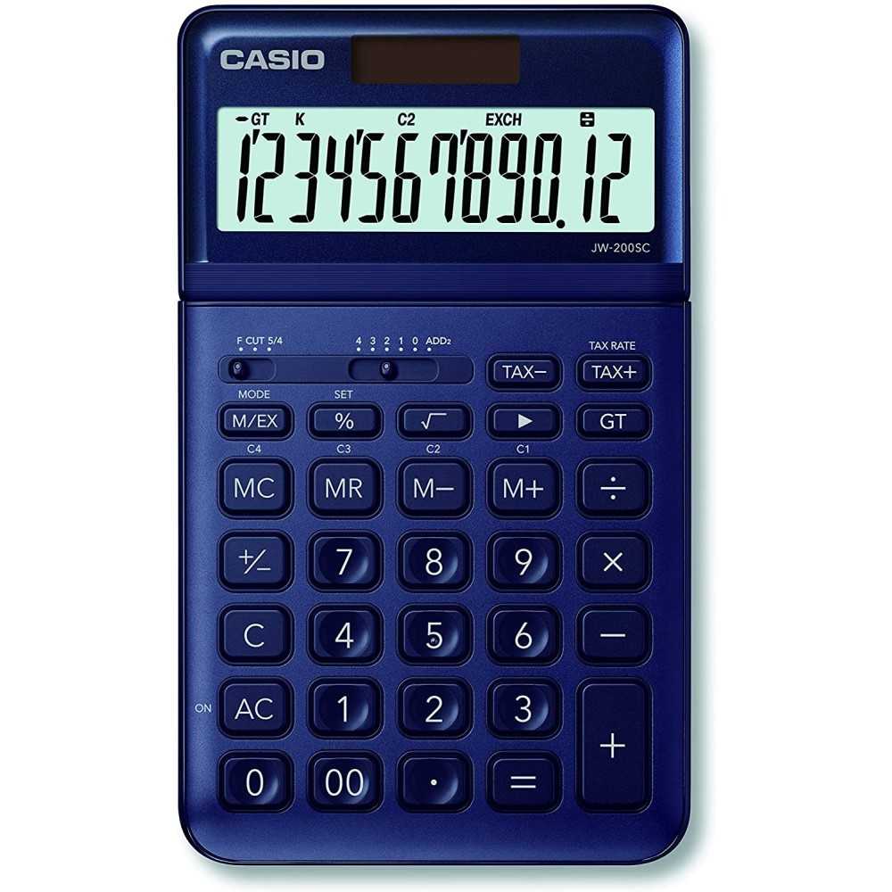 Calculadora Casio Escritorio 12 digitos JW-200SC-NY Azul Marino