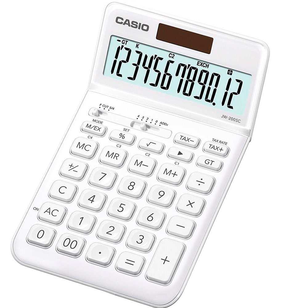 Calculadora Casio Escritorio 12 digitos JW-200SC-WE Blanco