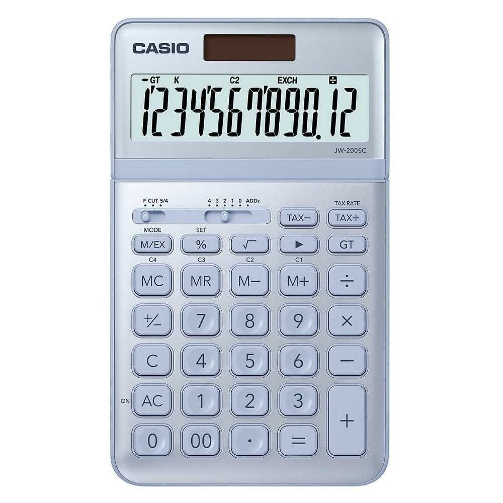 Calculadora Casio Escritorio 12 digitos JW-200SC-BU Azul