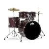 Bateria PDP Poplar 5 cuerpos Incluye Fierros Serie Center Stage PDCE2215KTRR