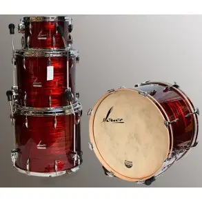 Bateria Sonor Vintage Con Tom Holder Madera BEECH - Color Vintage RED OYSTER