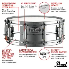 Redoblante Pearl Sensitone 14" x 5" STH1450S Acero
