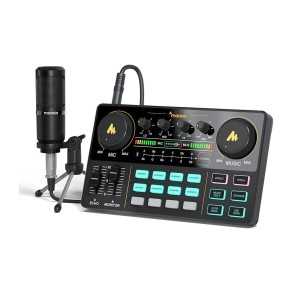 Kit Podcast AM200S1 + Mixer + Microfono + Tripode + Auriculares