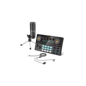 Kit Podcast Maono AM200S1 + Mixer + Microfono + Tripode + Auriculares