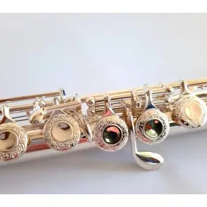 Flauta Traversa Lincoln Winds Deluxe Bb Plata en C con 16 Llaves y Estuche