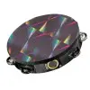 Tambourin 06" Aro de Acousticon Negro Parche sintetico Hilera sonajas simple Efecto prismatico