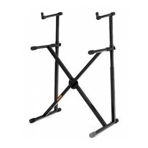  Hercules KS210B Soporte tijera para 2 teclados 