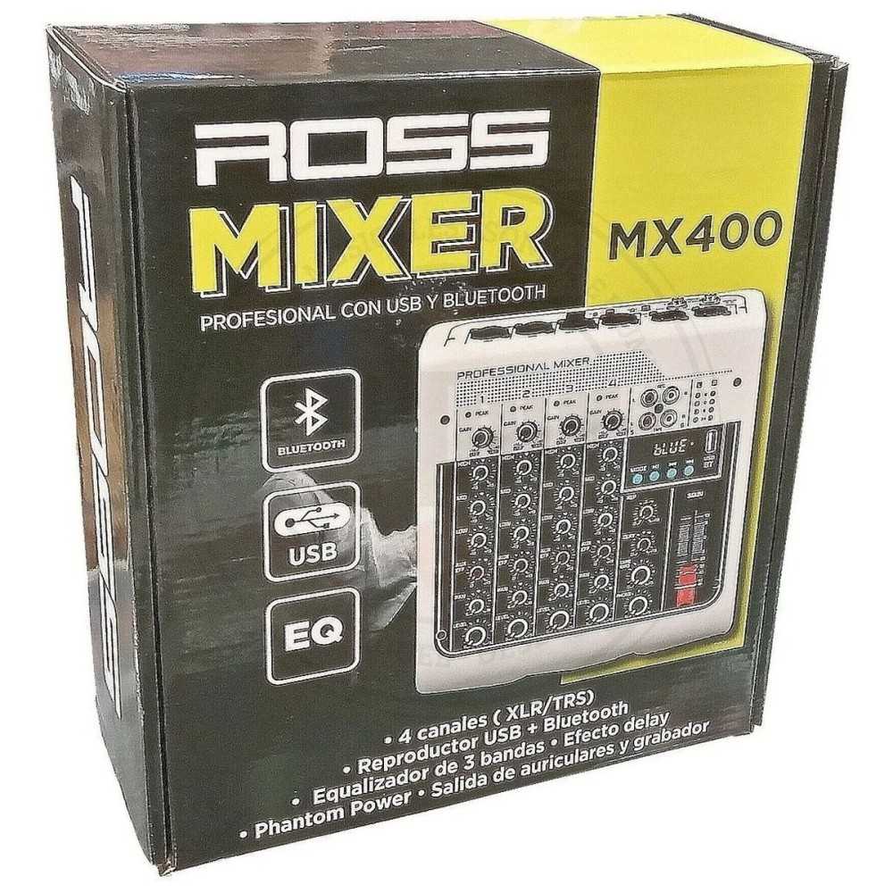 Mixer Ross Consola 4 Canales Efectos Mx400