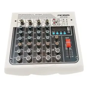 Mixer 4 Canales XLR Ross MX400 con USB, Bluetooth y Efectos