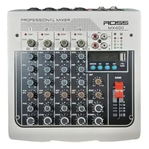 Mixer 4 Canales XLR Ross MX400 con USB, Bluetooth y Efectos