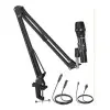 Micrófono Dinamico XLR USB + Brazo Mesa + Cables Maono Hd300s Kit De Radio