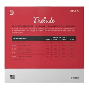 Encordado Daddario P/ Cello J10103/4m Prelude 3/4 Medium