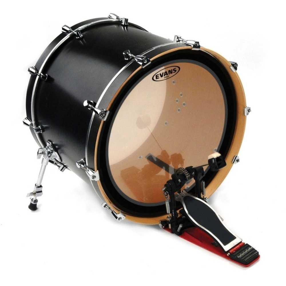 Parche Evans 16" Emad Transparente Capa Simple Para usar un Tom como Bombo TT16EMAD