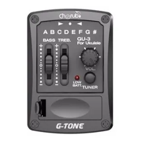 Pre Cherub Gu3 - Eq Y Afinador Activo Amp Ukelele 2 Bandas
