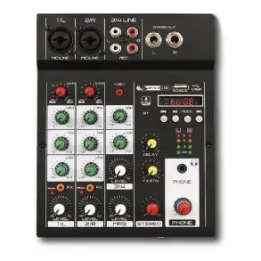 Mixer 4 Canales Ross M4U con USB, Bluetooth y Efectos