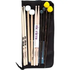 Pack Vic Firth Palillos - Mazo - Estuche - Llavero EP2