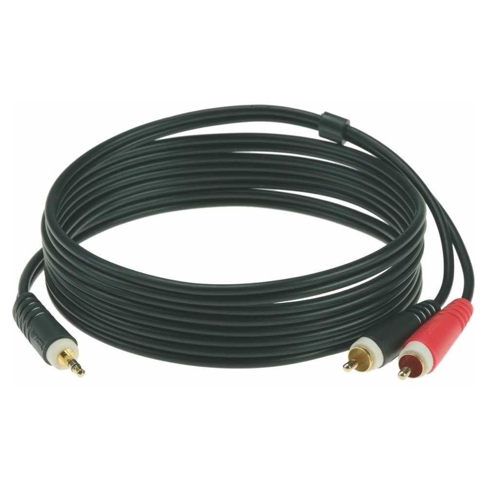 Klotz Ay70200 - Cable Mini Plug - 2 Rca 2 Mts F. Gold