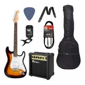 Pack guitarra eléctrica Leonard sunburst con accesorios LE362-PACK-S