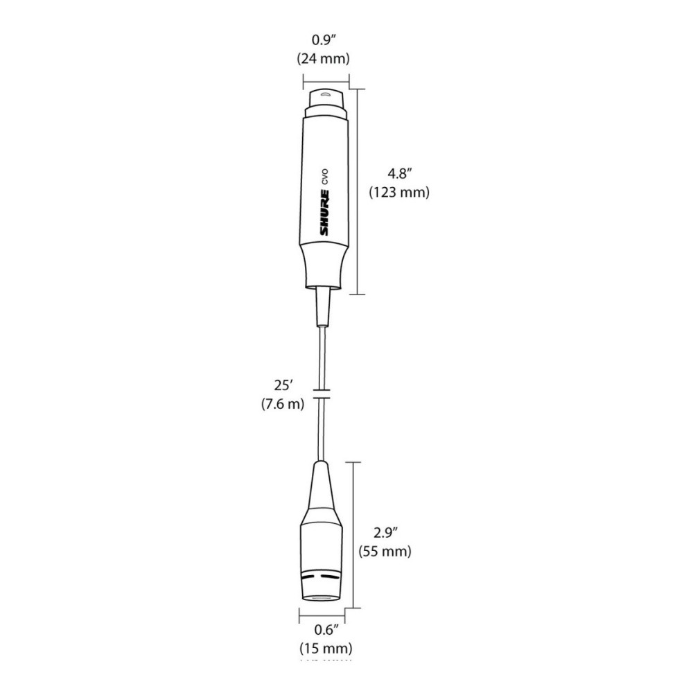 Shure Micrófono De Coro Para Colgar CVO-W/C