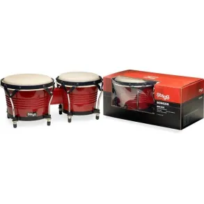 Bongoe Stagg Latino de madera 6.5" y 7.5" BW200 Rojo
