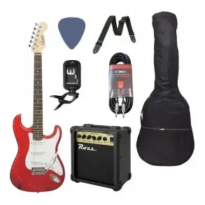 Pack Guitarra Eléctrica Leonard Roja Con Accesorios LE362-PACK-R