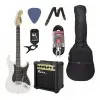 Pack Guitarra Eléctrica Leonard Color Blanco Con Accesorios LE362-PACK-W