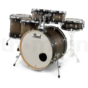 Bateria Pearl Decade Maple 6 Cuerpos Black Satin Amburst
