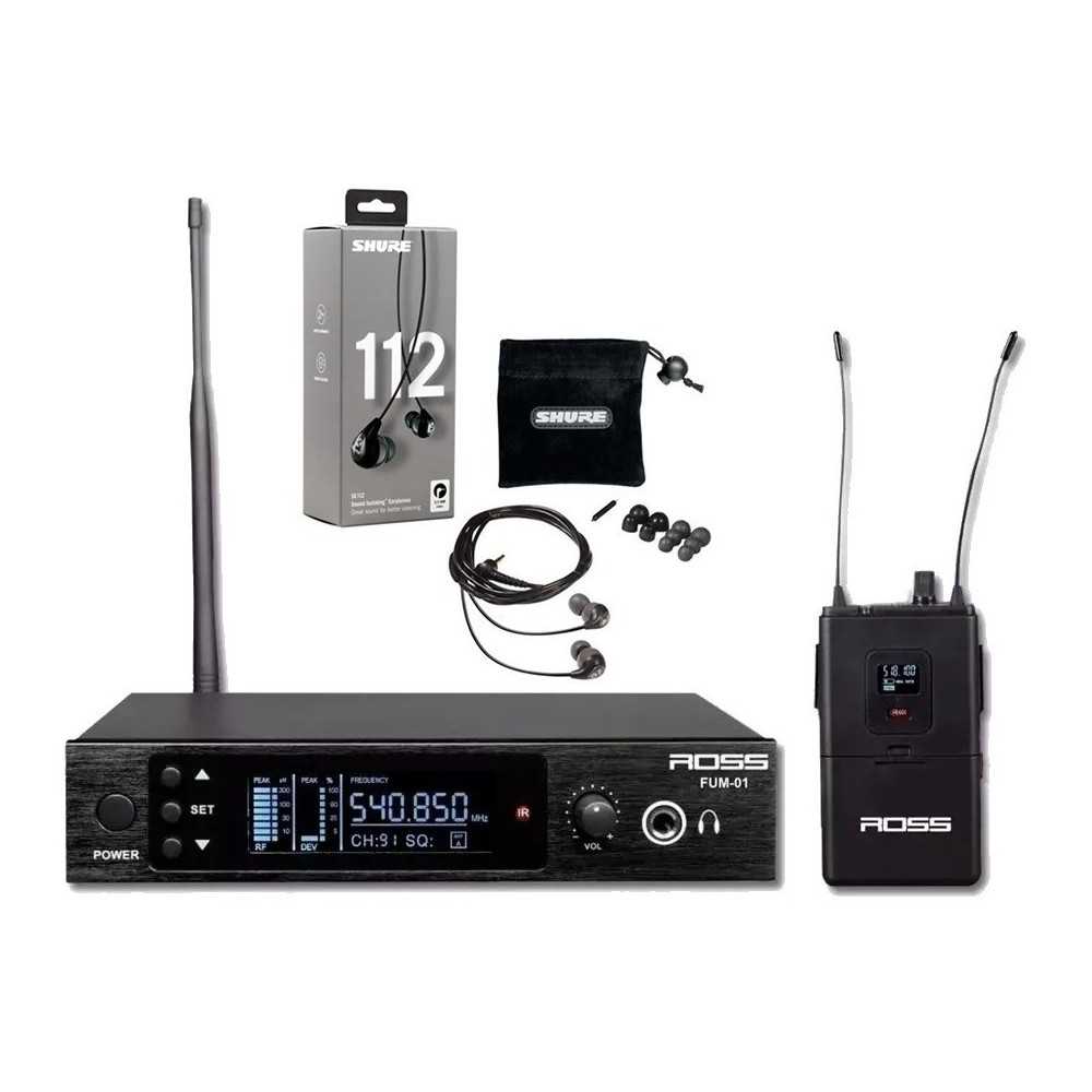 Sistema Monitoreo Intraural UHF In Ear + Auricular Shure SE112