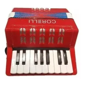 Acordeon Niños Piano 17 Teclas 8 Bajos Corelli Verdulera WHC104 RD