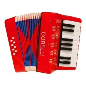 Acordeon Niños Piano 17 Teclas 8 Bajos Corelli Verdulera WHC104 RD