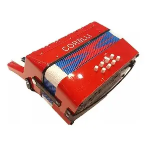 Acordeon Niños Piano 17 Teclas 8 Bajos Corelli Verdulera WHC104 RD