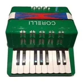 Acordeon Niños Piano 17 Teclas 8 Bajos Corelli Verdulera WHC104 GR