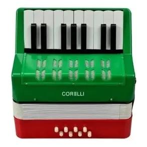 Acordeon Niños Piano 17 Teclas 8 Bajos Corelli Verdulera WHC104 GR