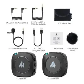 Sistema Inalámbrico Maono + Lavalier Funda Antipop